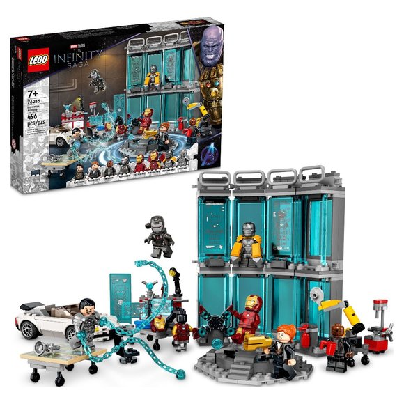 LEGO Marvel Iron Man Armory Toy Building Set 76216, Avengers Gift for 7 Plus Yea